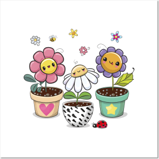 Three cute flowers Posters and Art